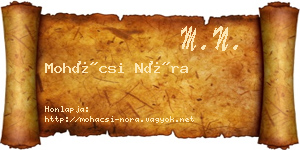 Mohácsi Nóra névjegykártya