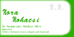 nora mohacsi business card