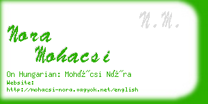 nora mohacsi business card